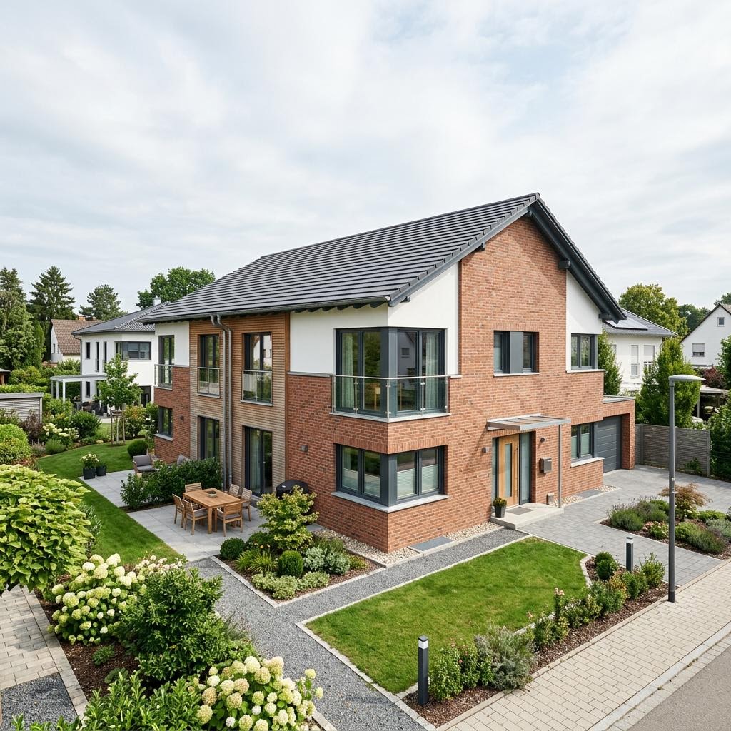 Doppelhaushälfte Twinos 118 des Herstellers Heinz von Heiden Massivhäuser — Satteldach, 118 m² für schlanke Grundstücke