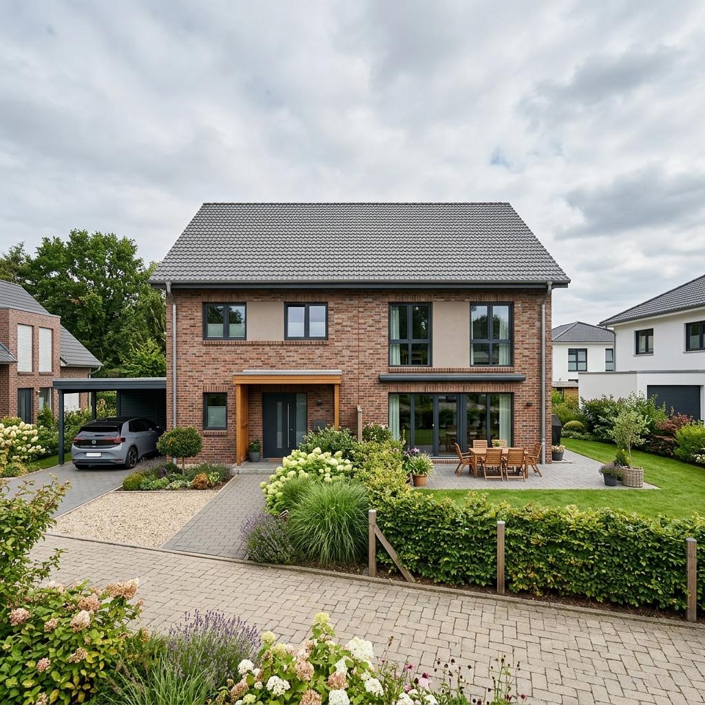 Doppelhaushälfte Twinos 96 des Herstellers Heinz von Heiden Massivhäuser — Satteldach, 96 m² für schlanke Grundstücke