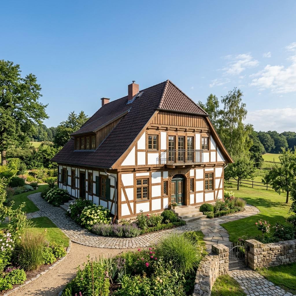 Fachwerkhaus des Herstellers Fuhrberger — Eichen-Fachwerk in traditioneller Zimmermannsart mit 140 m²