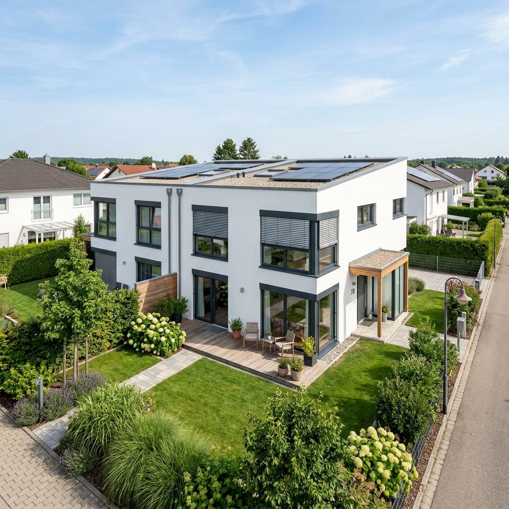 Doppelhaus Doppelhaus Zero 138 des Herstellers KAMPA — Flachdach, 138 m²