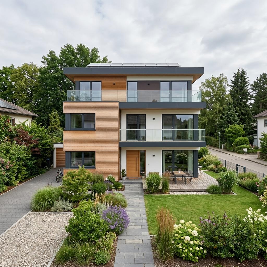 Mehrgenerationenhaus Mehrgenerationenhaus Trio Klima 260 des Herstellers KAMPA — Flachdach, 260 m²