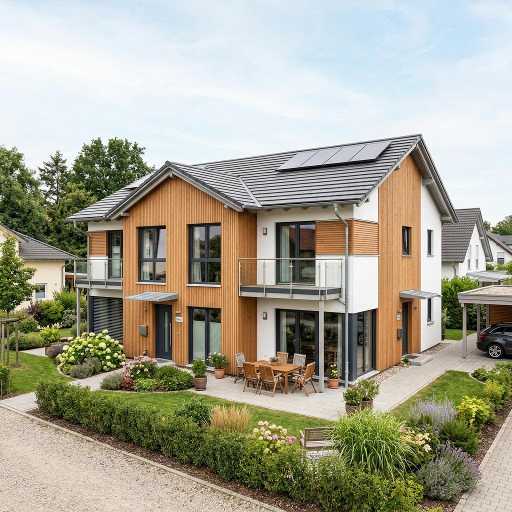 Zweifamilienhaus Zweifamilienhaus ÖkoDuo 192 des Herstellers KAMPA — Satteldach, 192 m²