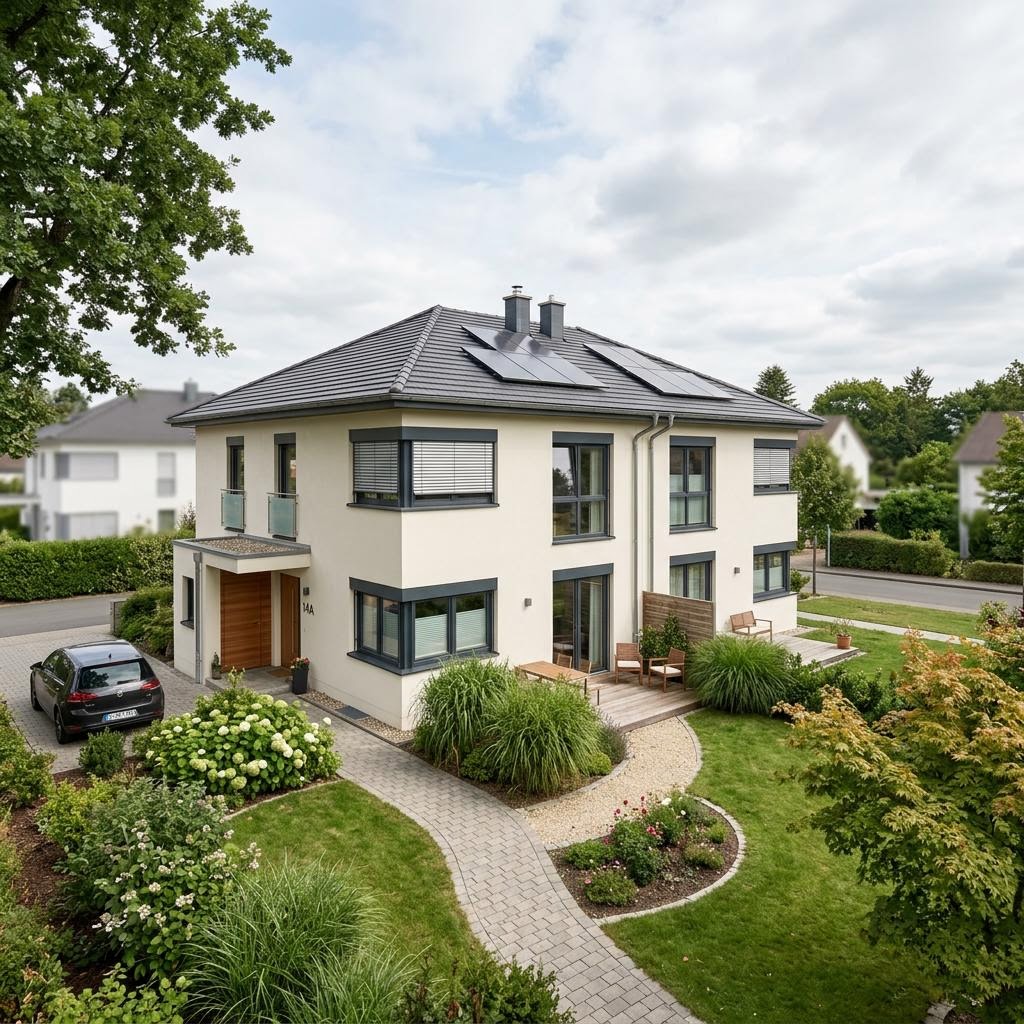 Doppelhaushälfte Doppelhaus Duo Vio 140 des Herstellers Kern-Haus — Zeltdach, 140 m² für schlanke Grundstücke