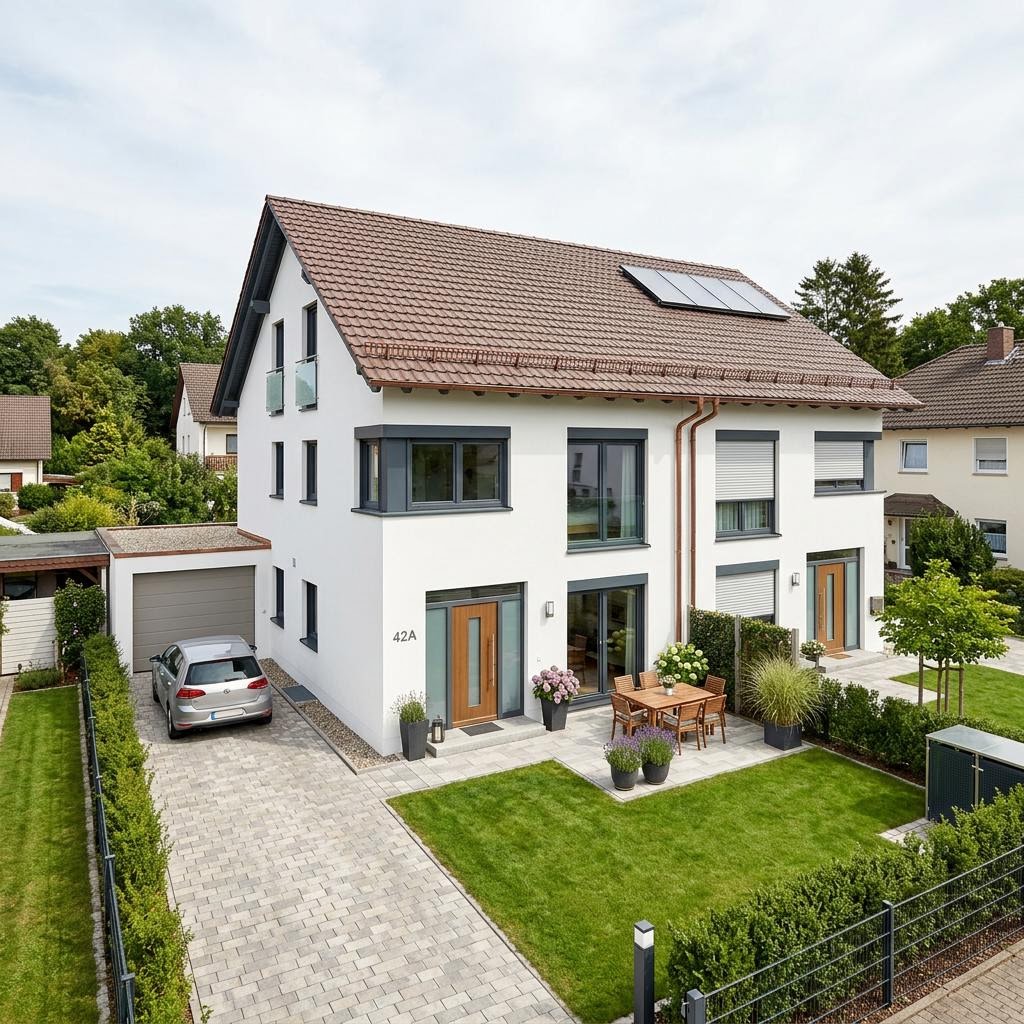 Doppelhaushälfte Doppelhaus Duplo 128 des Herstellers Kern-Haus — Satteldach, 128 m² für schlanke Grundstücke