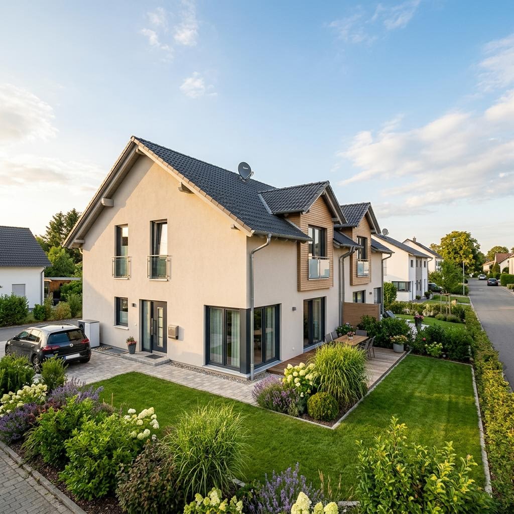 Doppelhaushälfte Doppelhaushälfte Duo D126 des Herstellers Kern-Haus mit Satteldach und 126 m² Wohnfläche