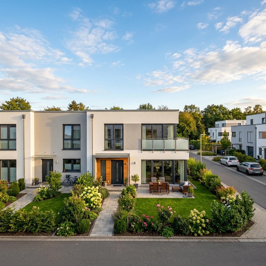 Reihenhaus Reihenmittelhaus Vero R130 des Herstellers Kern-Haus mit Flachdach und 130 m² Wohnfläche