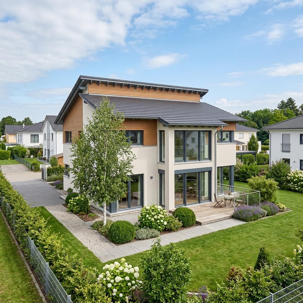 Einfamilienhaus Signum VP 142 des Herstellers Kern-Haus mit Versetztes Pultdach — 142 m²