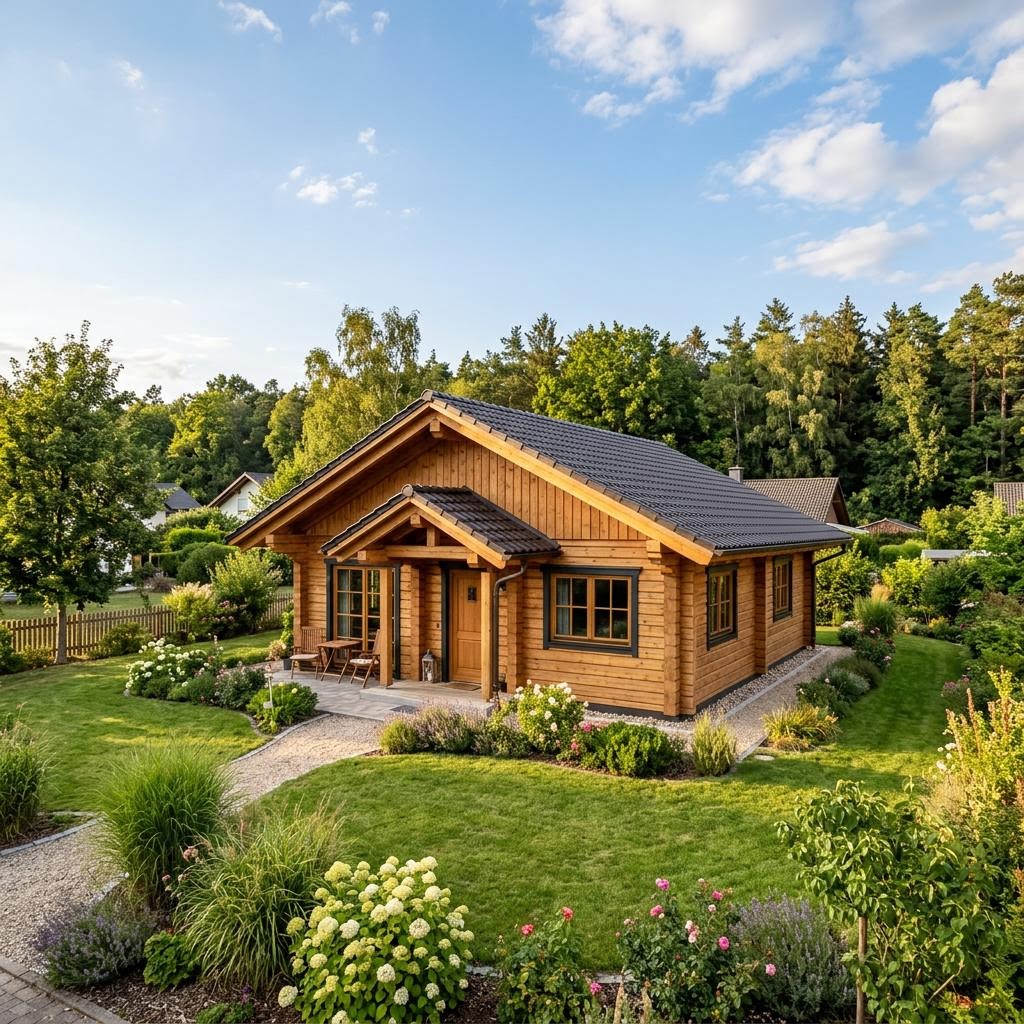 Rustikales Ferienhaus Waldperle 64 des Herstellers LéonWood aus Blockbohlen