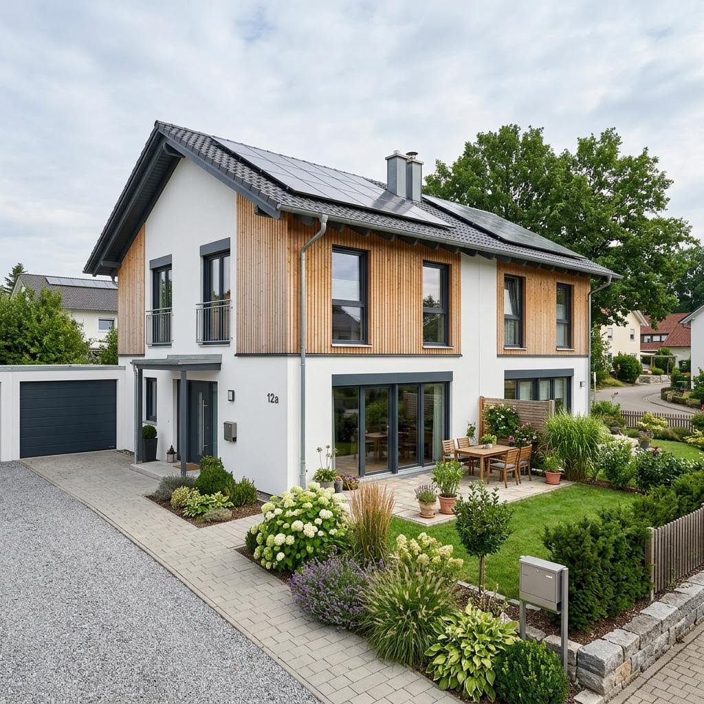 Doppelhaushälfte LifeStyle Duo 116 des Herstellers massa haus — Satteldach, 116 m² für schlanke Grundstücke
