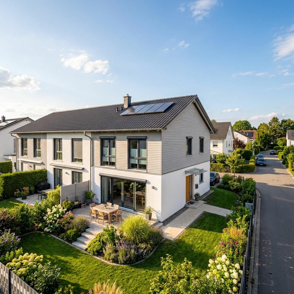 Reihenhaus Reihenmittelhaus RowStyle R112 des Herstellers massa haus mit Satteldach und 112 m² Wohnfläche