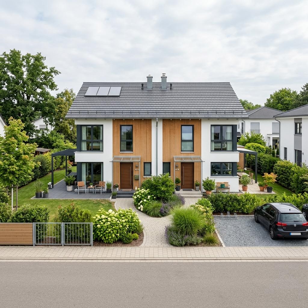 Doppelhaus Doppelhaus Duplex 134 des Herstellers Meisterstück-HAUS — Satteldach, 134 m²