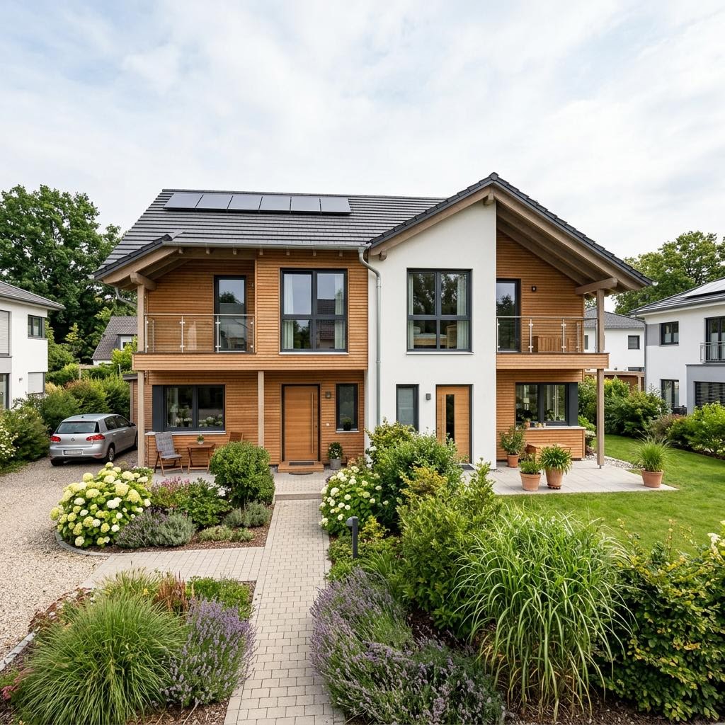 Zweifamilienhaus Zweifamilienhaus Duplex Öko 204 des Herstellers Meisterstück-HAUS — Satteldach, 204 m²