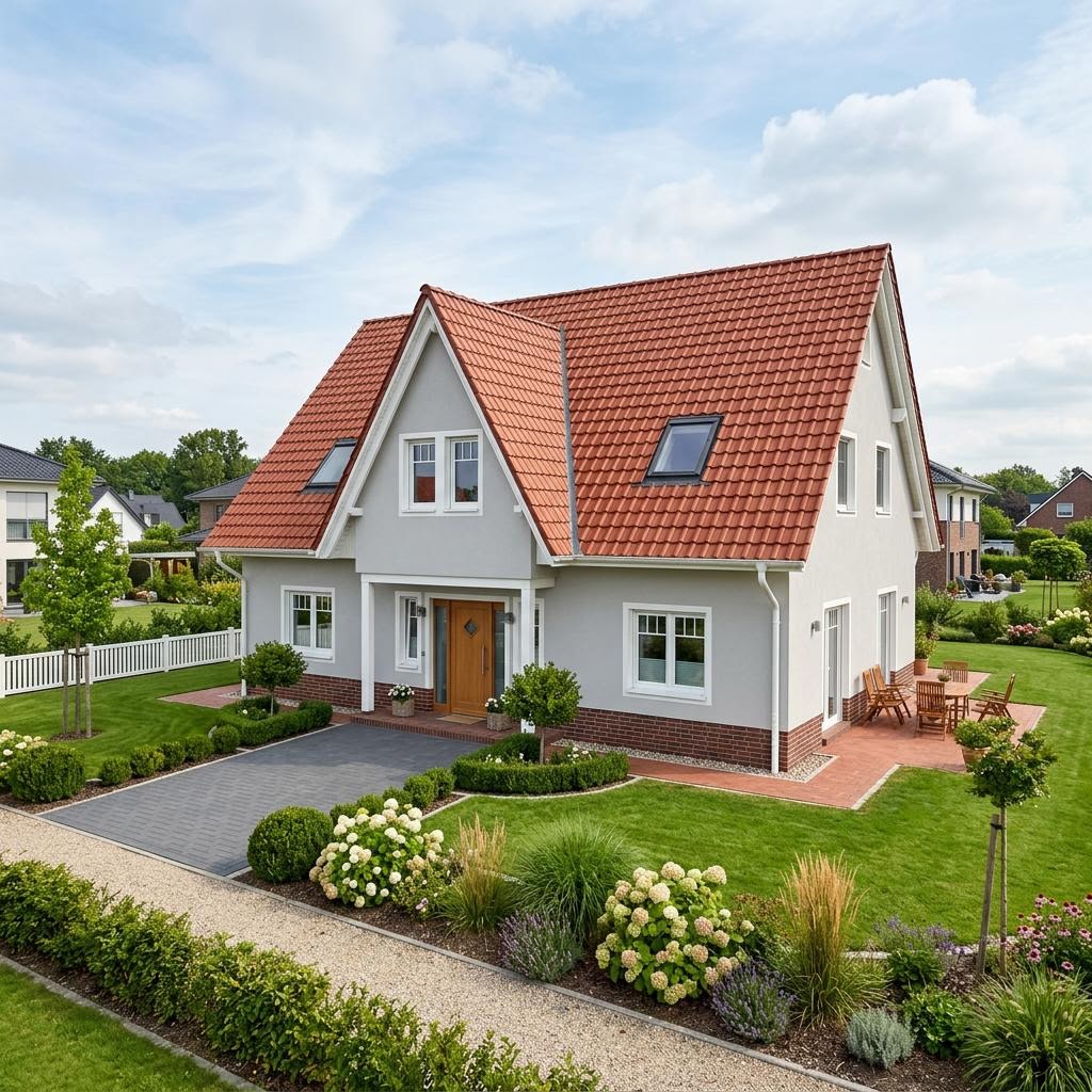 Kapitänshaus Emden 135 des Herstellers Nordic Haus mit Satteldach und Klinkerfassade — 135 m²