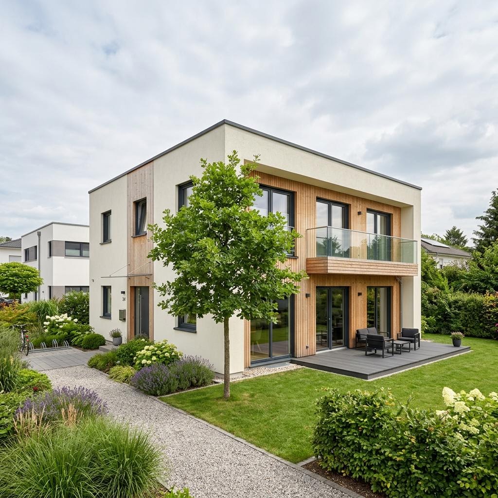 Einfamilienhaus Trend City 132 des Herstellers OKAL Haus als Fertighaus mit Flachdach