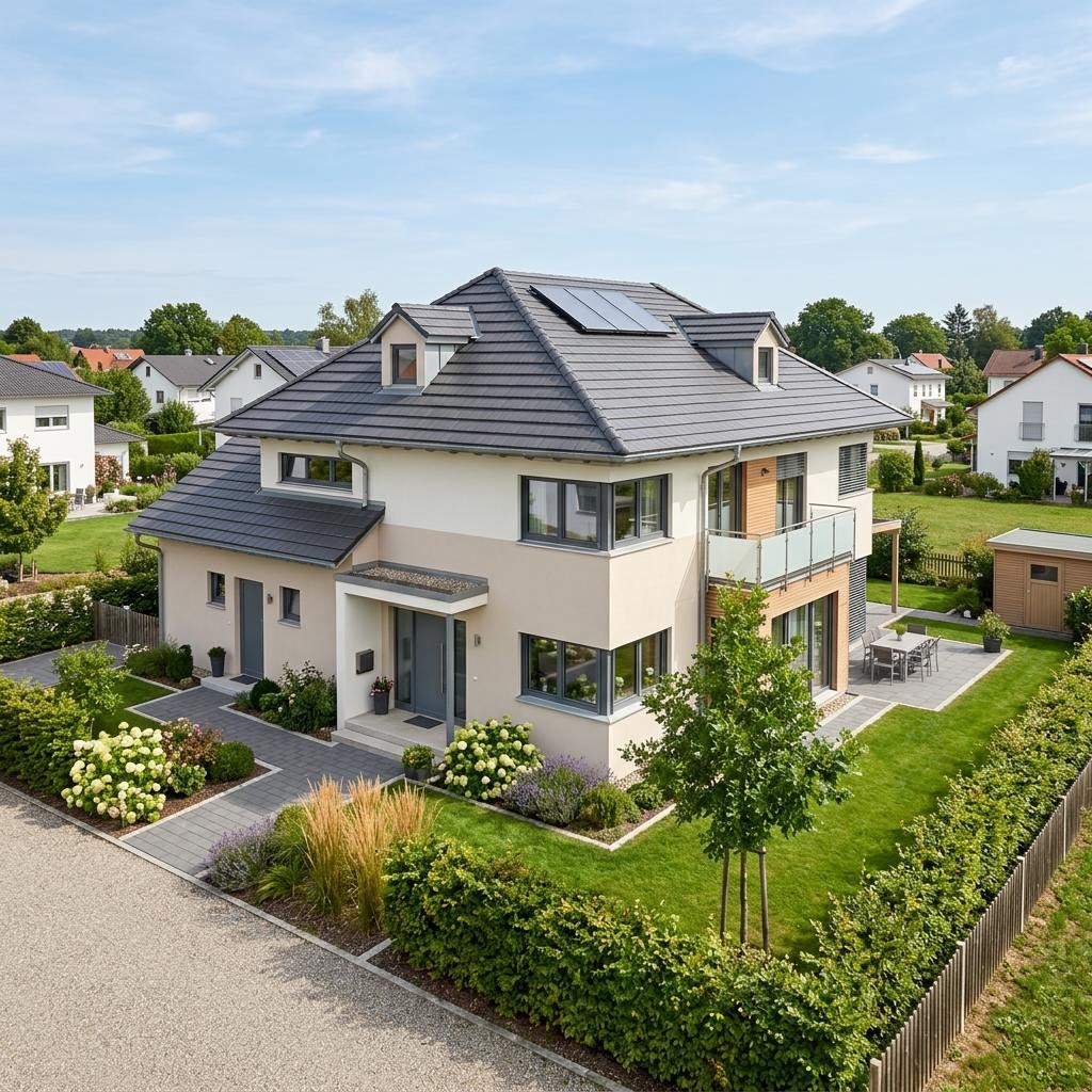 Mehrgenerationenhaus Family Plus 230 des Herstellers OKAL Haus — Krüppelwalmdach, 230 m²