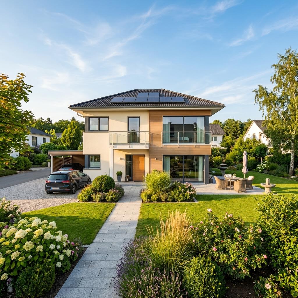Stadtvilla Linea 160 des Herstellers OKAL Haus mit Walmdach
