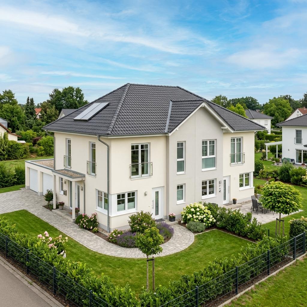 Zweifamilienhaus Zweifamilienhaus Duplex 205 des Herstellers P & P Massivhaus — Krüppelwalmdach, 205 m²
