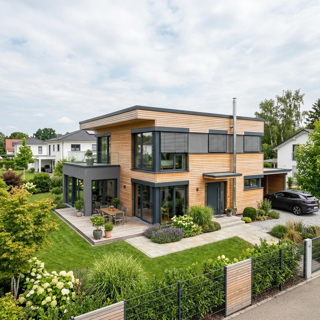 Flachdachhaus Cube 150 des Herstellers Regnauer Hausbau — Holzbau mit 150 m²