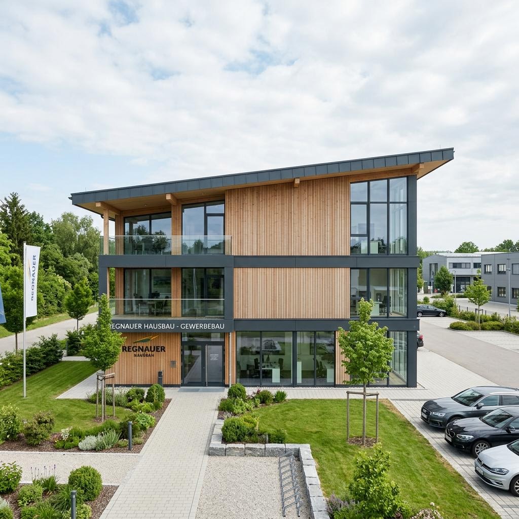 Gewerbe Gewerbebau Kombinierte Nutzung des Herstellers Regnauer — Holzfertigbau mit 1500 m²