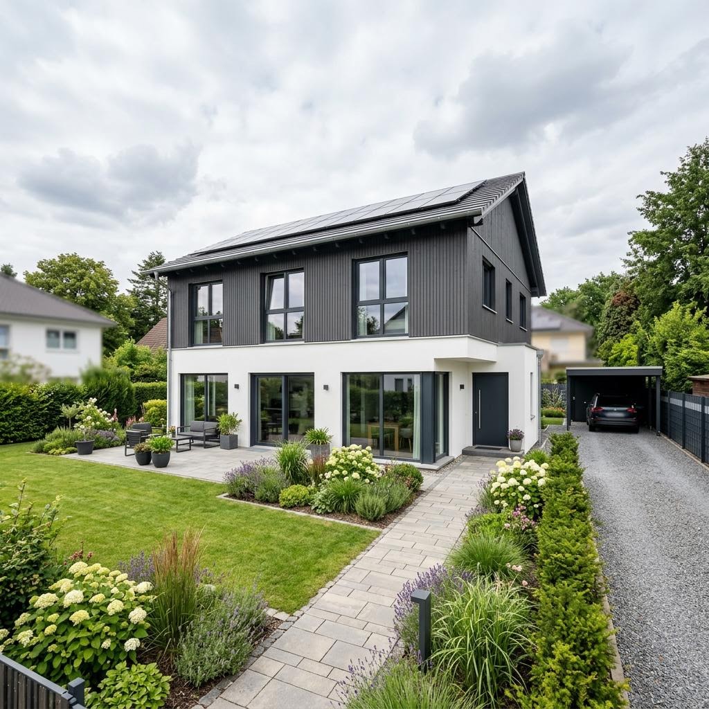 Einfamilienhaus Innovation R-144 des Herstellers RENSCH-HAUS als Holz-Fertighaus mit Satteldach
