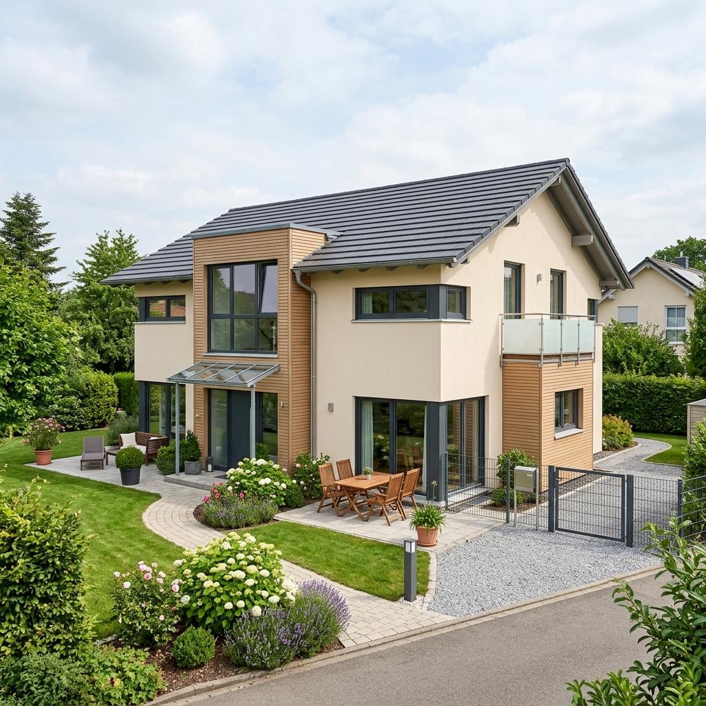 Einfamilienhaus Life 158 des Herstellers RENSCH-HAUS — in Holztafelbauweise, rund 164 m²