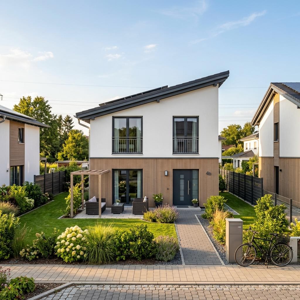 Reihenhaus Reihenmittelhaus Clou R128 des Herstellers RENSCH-HAUS mit Pultdach und 128 m² Wohnfläche