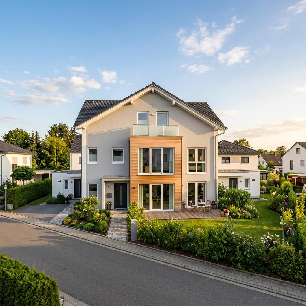 Reihenhaus Reihenmittelhaus Innovation R118 des Herstellers RENSCH-HAUS mit Satteldach und 118 m² Wohnfläche