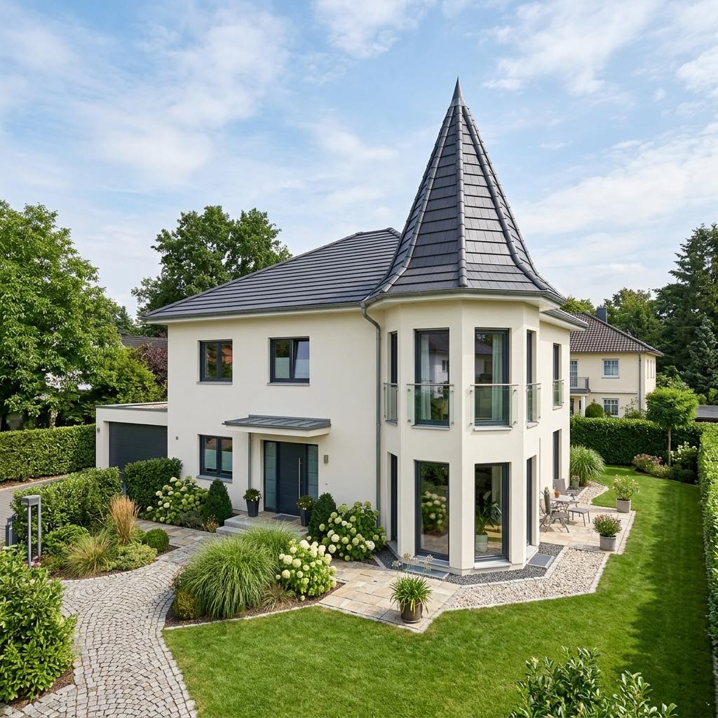 Stadtvilla Villa Turm 158 des Herstellers RENSCH-HAUS mit Turmdach — 158 m²