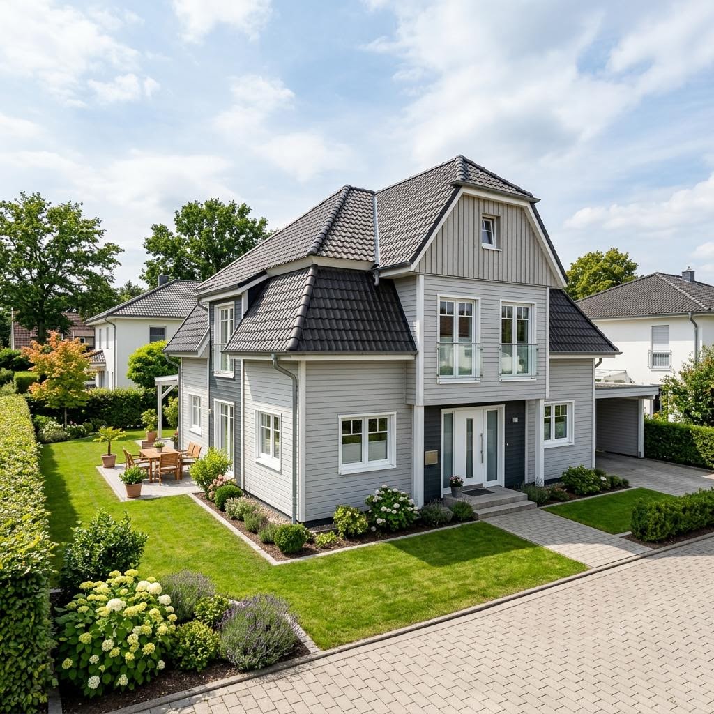 Doppelhaus Doppelhaus Nordic Duo 130 des Herstellers ScanHaus Marlow — Krüppelwalmdach, 130 m²