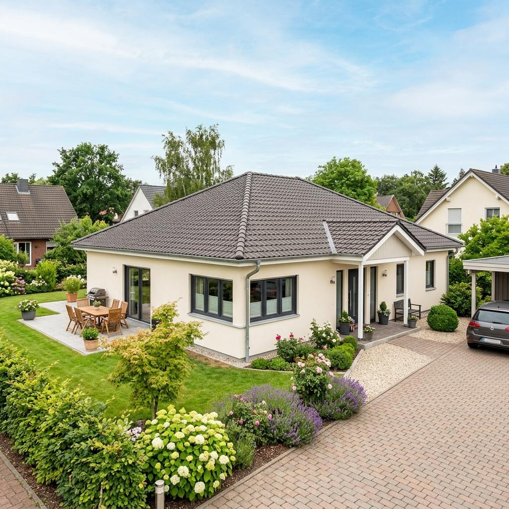 Bungalow SH 120 WB des Herstellers ScanHaus Marlow — in Holztafelbauweise, rund 120 m²