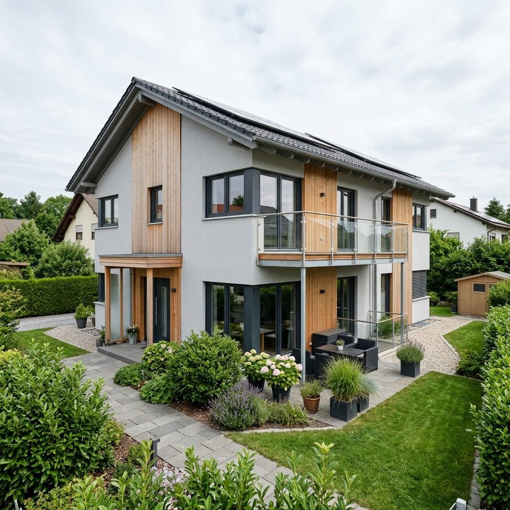 Doppelhaushälfte Twin SH 110 des Herstellers ScanHaus Marlow — Satteldach, 110 m² für schlanke Grundstücke
