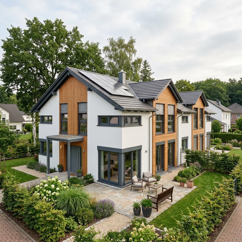 Doppelhaushälfte Twin SH 142 des Herstellers ScanHaus Marlow — Satteldach, 142 m² für schlanke Grundstücke