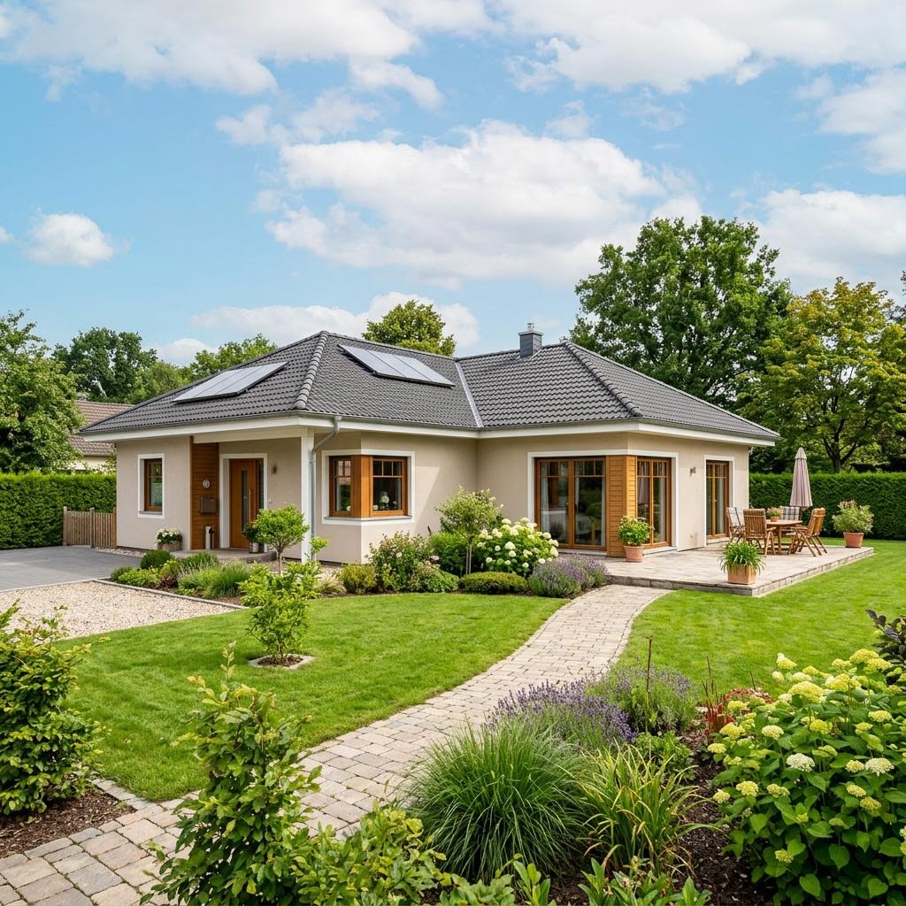 Winkelbungalow Winkelbungalow WB 118 des Herstellers ScanHaus Marlow — in Holztafelbauweise, rund 118 m²