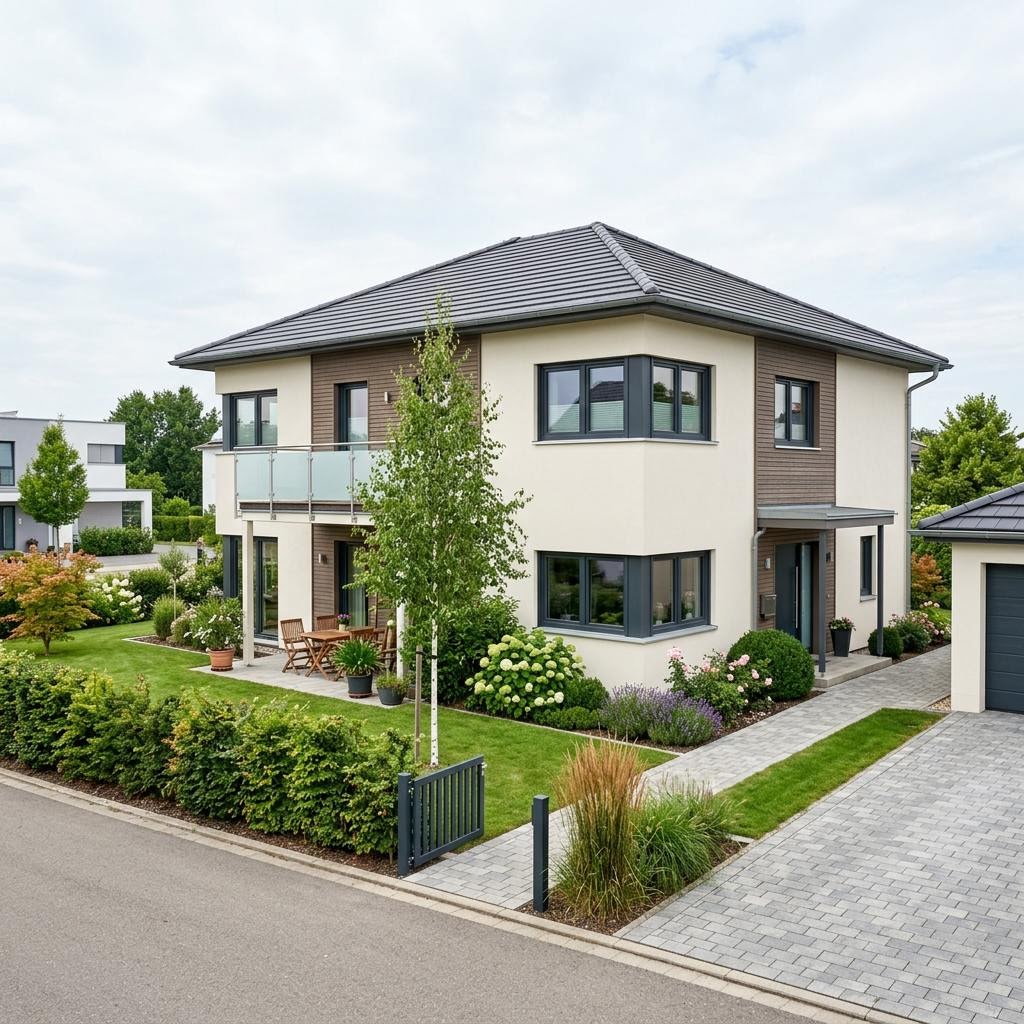 Ausbauhaus Selection-E-166 des Herstellers Schwabenhaus — in Holztafelbauweise, rund 147 m²