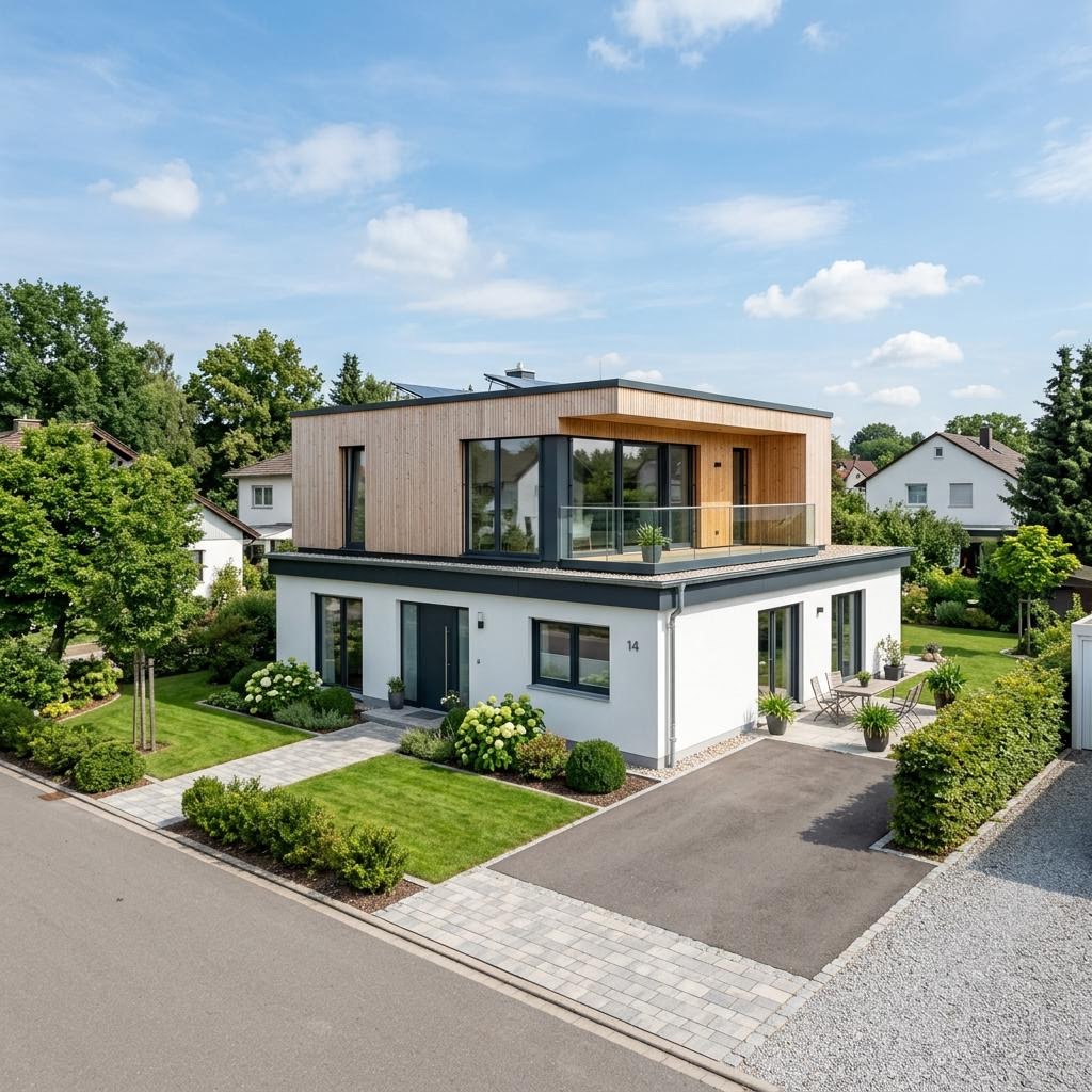 Aufstockungs-Modul FlyingSpace Aufstockung 48 des Herstellers SchwörerHaus mit Flachdach — Fertighaus-Wohnmodul mit 48 m²