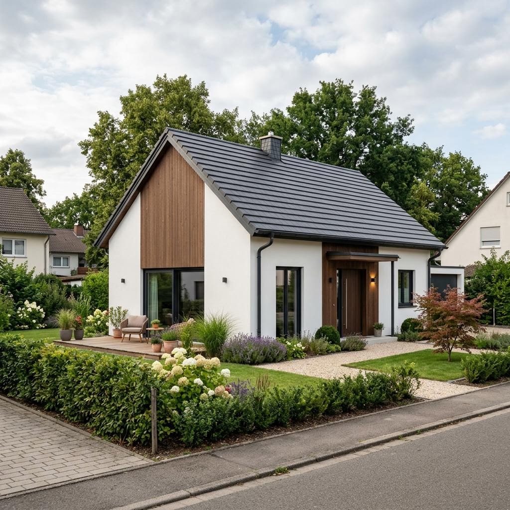 Singlehaus Perfect 86 des Herstellers Danwood — platzsparendes Fertighaus mit Satteldach und 86 m²