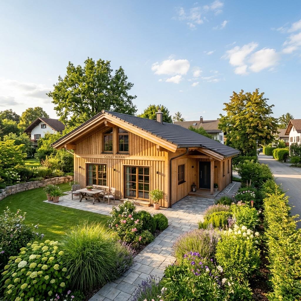 Chalet Chalet Rofan des Herstellers Sonnleitner Holzbauwerke mit Satteldach und Holzfassade