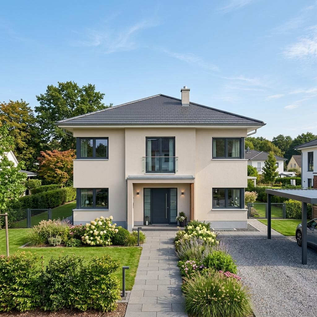 Stadtvilla CityLife 250 des Herstellers WeberHaus mit Walmdach — Fertighausmodell mit rund 172 m²