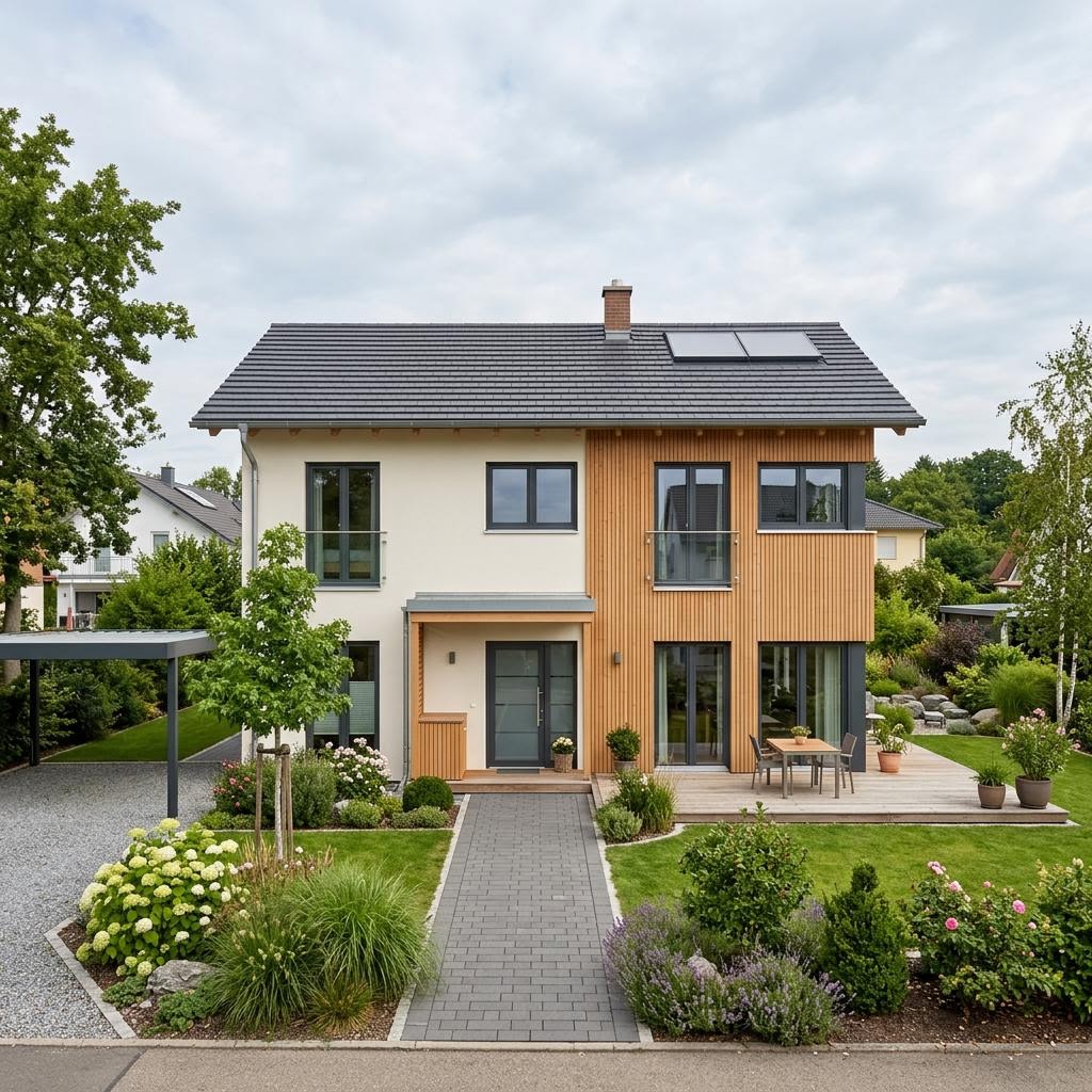 Einfamilienhaus Clou 137 des Herstellers STREIF Haus als Fertighaus mit Satteldach und offen gestalteter Küche