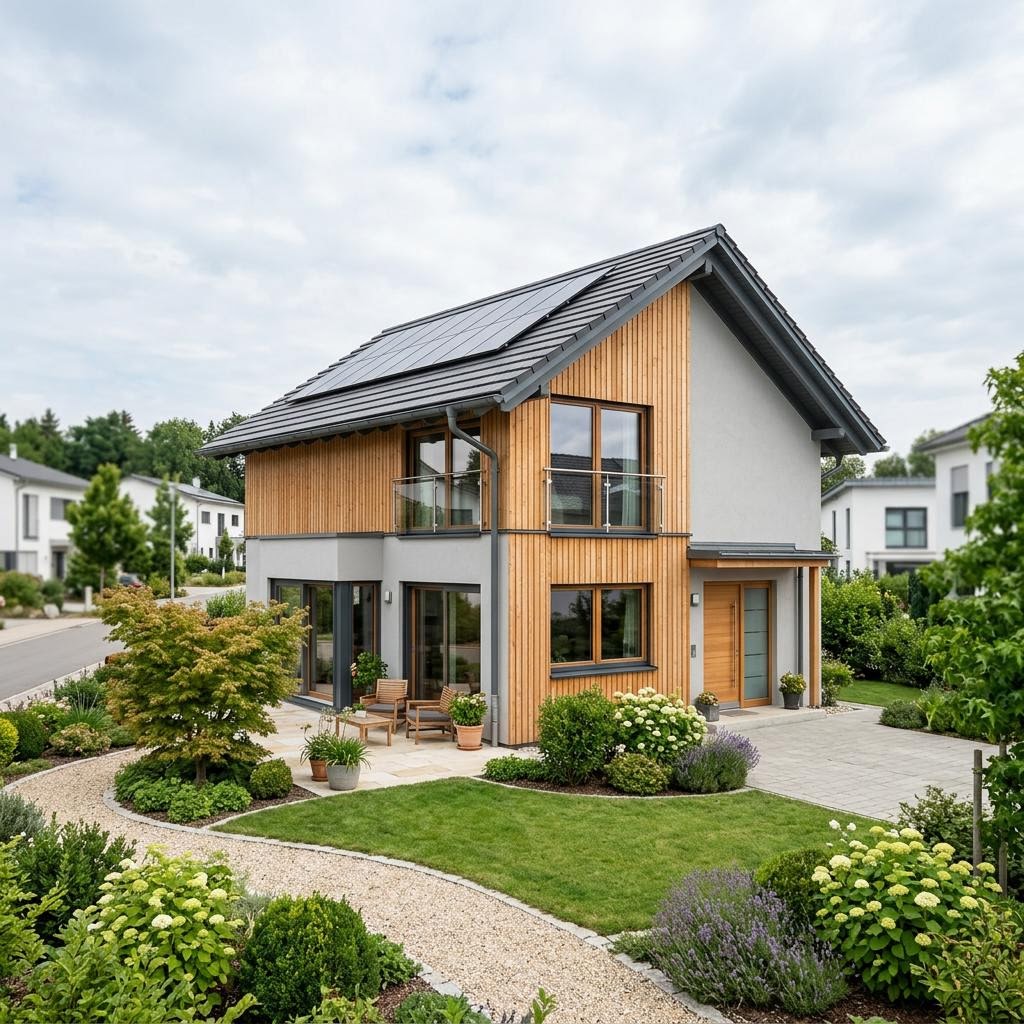 Einfamilienhaus Eco Star 125 des Herstellers STREIF Haus als Fertighaus mit Satteldach