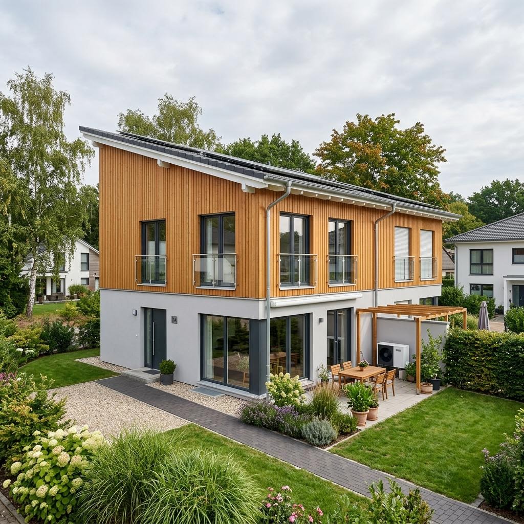 Doppelhaushälfte Zwilling 102 des Herstellers STREIF Haus — Pultdach, 102 m² für schlanke Grundstücke