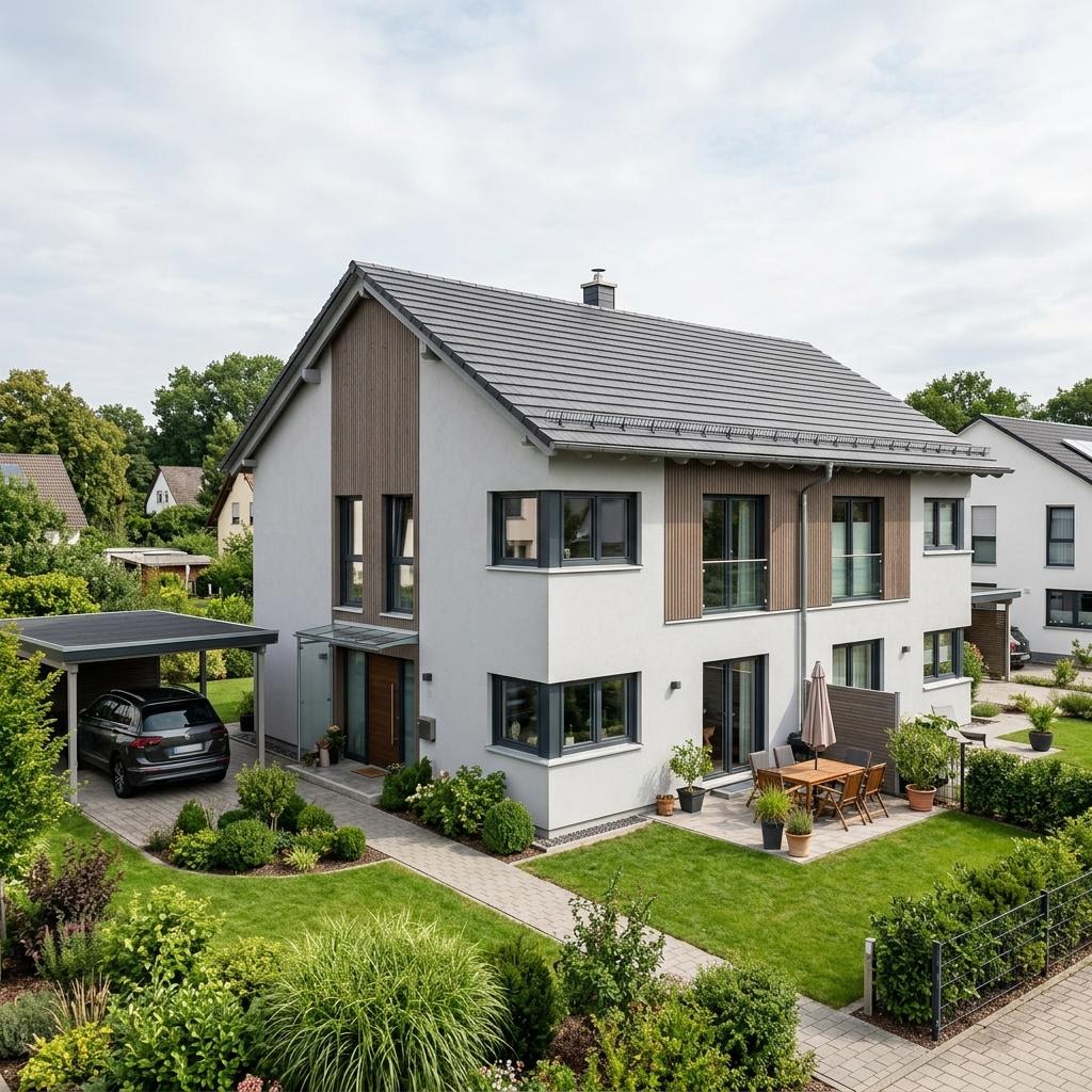 Doppelhaushälfte Zwilling 134 des Herstellers STREIF Haus — Satteldach, 134 m² für schlanke Grundstücke