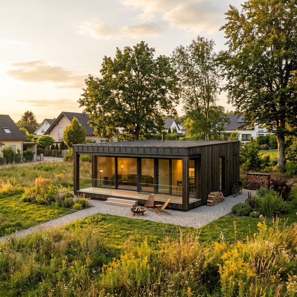 Tiny House TR#2 des Herstellers Dwellii House — modulares Minihaus mit Flachdach und 39 m²