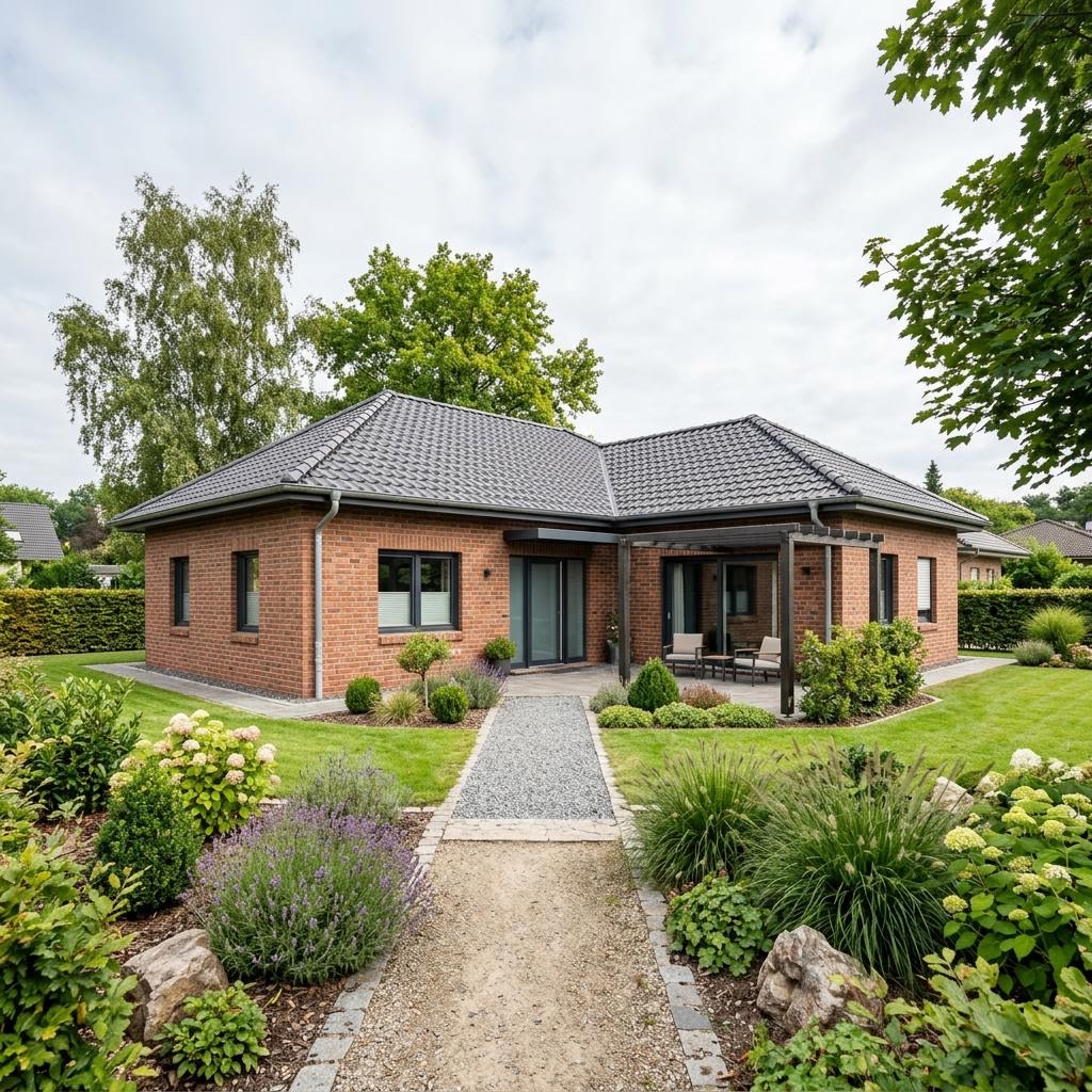 Bungalow Kompakt 88 des Herstellers Town & Country mit Walmdach — kleiner Massiv-Bungalow mit 88 m²