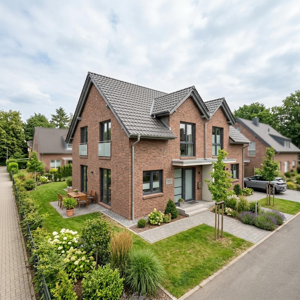 Doppelhaushälfte Doppelhaus Aachen des Herstellers Town & Country Haus Deutschland — Satteldach, 104 m² für schlanke Grundstücke