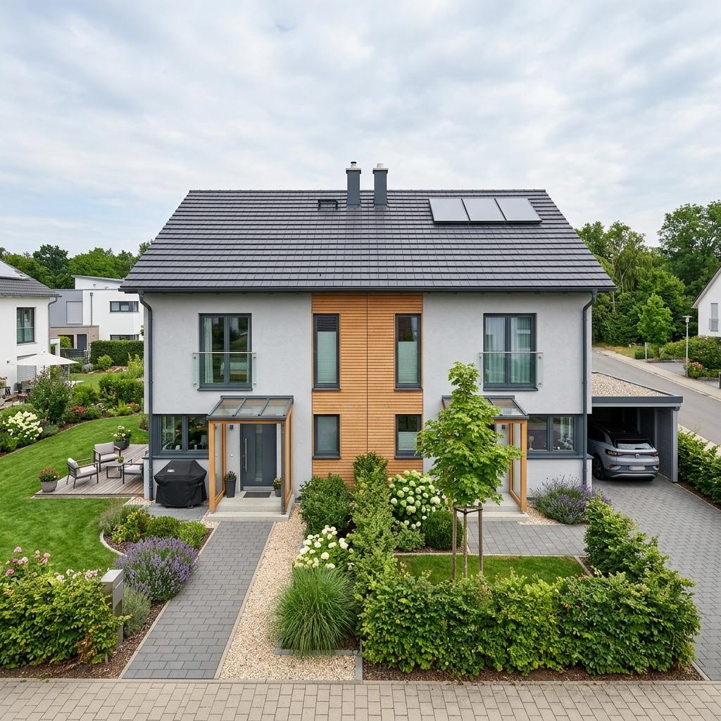 Doppelhaushälfte Doppelhaus Erfurt des Herstellers Town & Country Haus Deutschland — Satteldach, 128 m² für schlanke Grundstücke