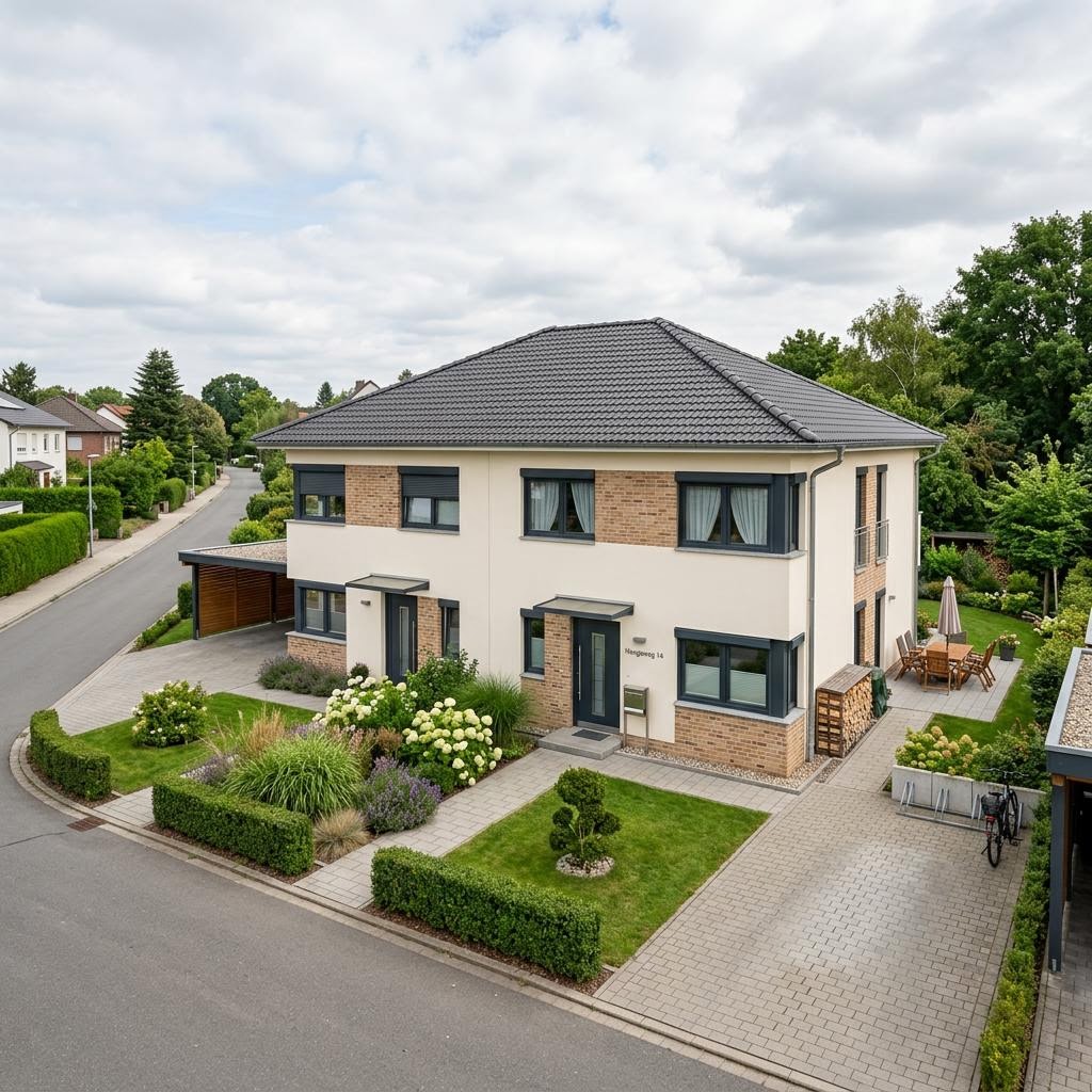 Doppelhaushälfte Doppelhaus Weimar des Herstellers Town & Country Haus Deutschland — Walmdach, 124 m² für schlanke Grundstücke