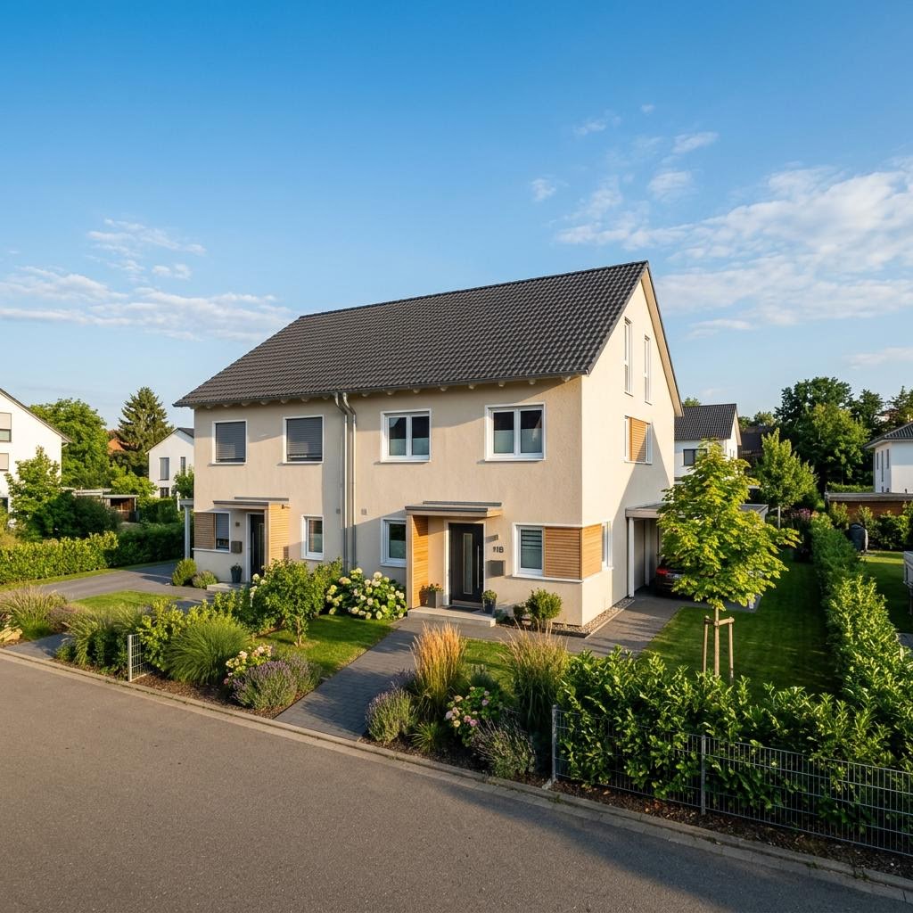 Doppelhaushälfte Doppelhaushälfte Aura D110 des Herstellers Town & Country Haus Deutschland mit Satteldach und 110 m² Wohnfläche