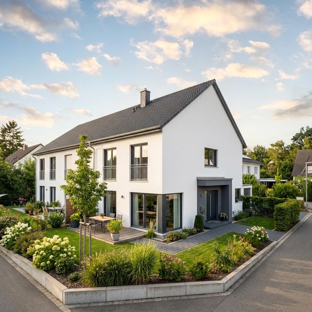 Reihenhaus Reihenendhaus Flair R135 des Herstellers Town & Country Haus Deutschland mit Satteldach und 135 m² Wohnfläche