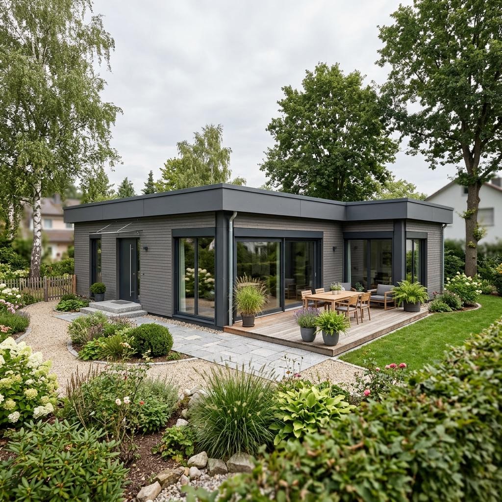 Modulhaus Cube Modul 72 des Herstellers Vario-Haus — kubisches Holzmodul mit Flachdach und 72 m²
